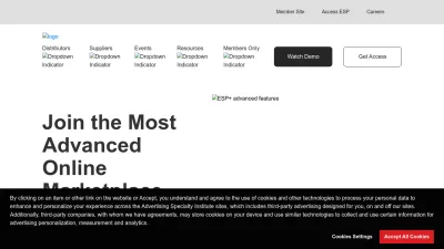 Screenshot of Asicentral.com