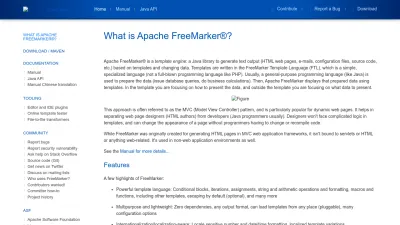Screenshot of Freemarker.apache.org