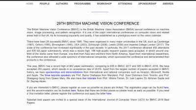 Screenshot of Bmvc2018.org