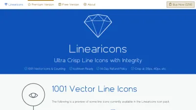 Screenshot of Linearicons.com