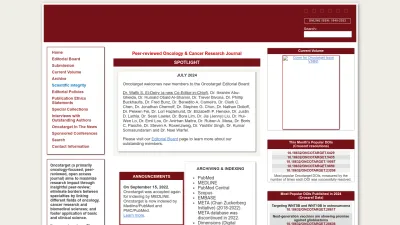 Screenshot of Oncotarget.com