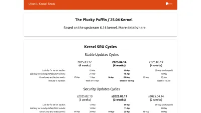 Screenshot of Kernel.ubuntu.com