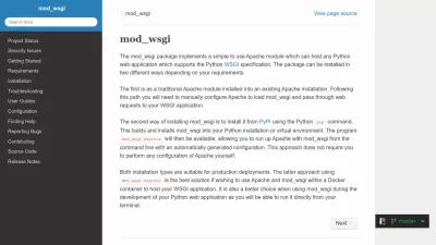Screenshot preview of modwsgi.readthedocs.io