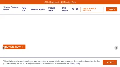 Screenshot of Cancerresearch.org
