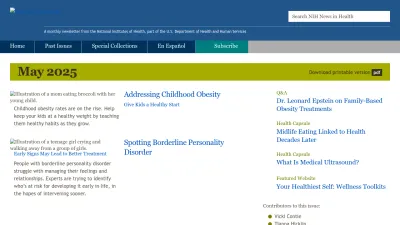 Screenshot of Newsinhealth.nih.gov