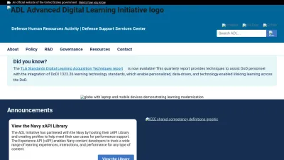 Screenshot of Adlnet.gov