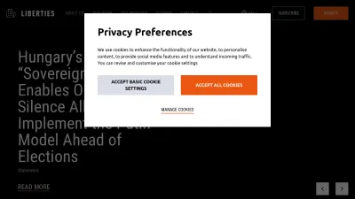 Screenshot of Liberties.eu