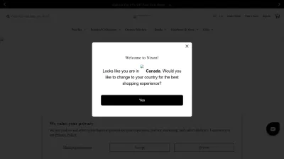 Screenshot of Nixon.com