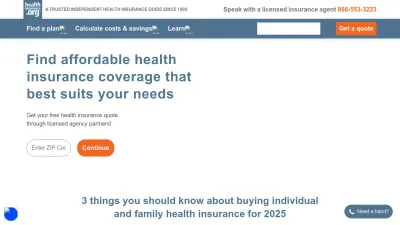 Screenshot of Healthinsurance.org