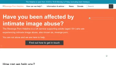 Screenshot of Revengepornhelpline.org.uk