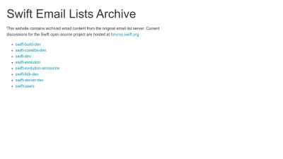 Screenshot of Lists.swift.org