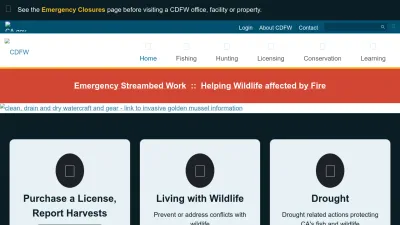 Screenshot of Wildlife.ca.gov