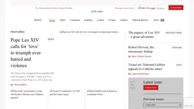 Screenshot of Thetablet.co.uk
