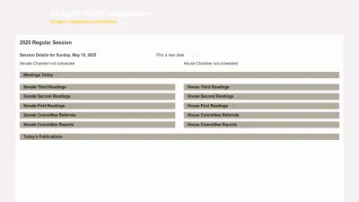 Screenshot of Olis.oregonlegislature.gov