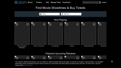 Screenshot of Atomtickets.com