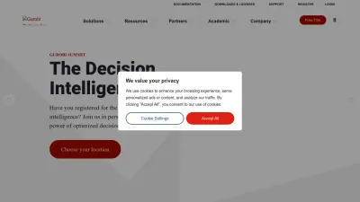Screenshot of Gurobi.com