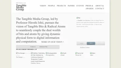 Screenshot of Tangible.media.mit.edu