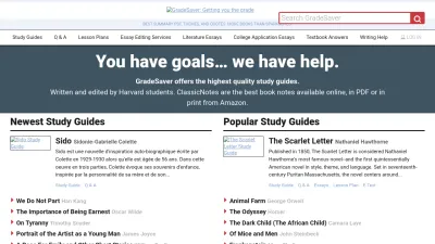 Screenshot of Gradesaver.com