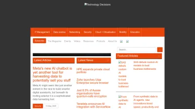 Screenshot of Technologydecisions.com.au