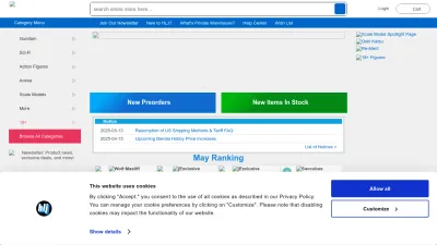Screenshot of Hlj.com