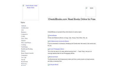 Screenshot of Chestofbooks.com