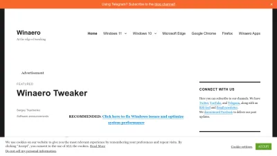 Screenshot of Winaero.com