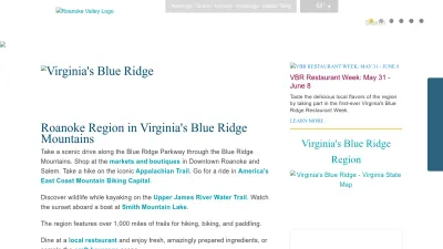 Screenshot preview of visitroanokeva.com