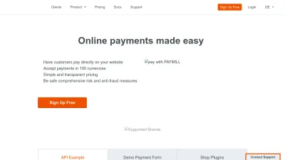 Screenshot of Paymill.com