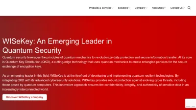 Screenshot of Wisekey.com
