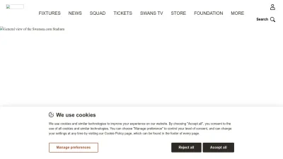 Screenshot preview of swanseacity.com