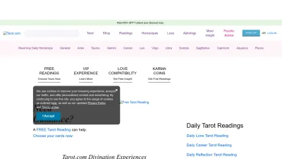 Screenshot preview of tarot.com