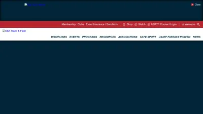 Screenshot of Usatf.org
