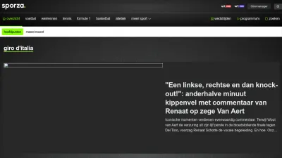 Screenshot of Sporza.be