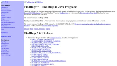 Screenshot preview of findbugs.sourceforge.net