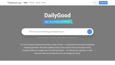 Screenshot of Dailygood.org