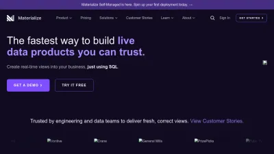 Screenshot of Materialize.com