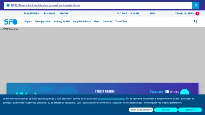 Screenshot of Flysfo.com