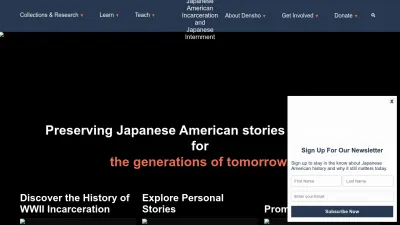 Screenshot of Densho.org