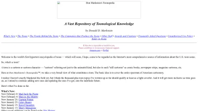 Screenshot of Toonopedia.com