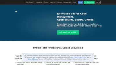 Screenshot of Rhodecode.com