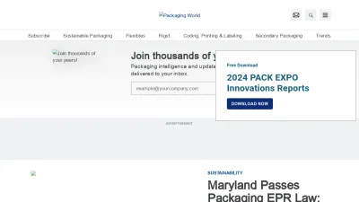 Screenshot of Packworld.com