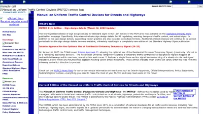 Screenshot of Mutcd.fhwa.dot.gov