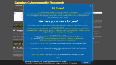 Screenshot of Corelan.be