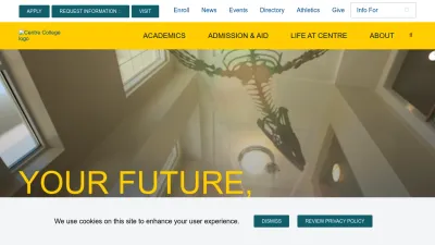 Screenshot of Centre.edu