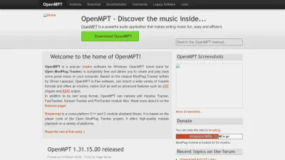 Screenshot of Openmpt.org