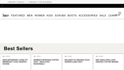 Screenshot of Carhartt.com