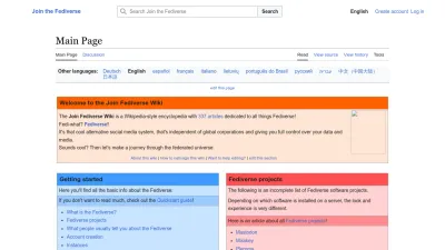 Screenshot of Joinfediverse.wiki