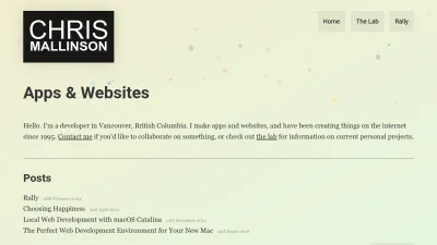Screenshot preview of mallinson.ca