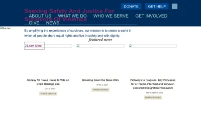 Screenshot of Tahirih.org