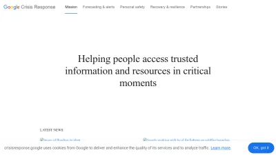 Screenshot of Crisisresponse.google